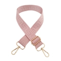 Adjustable 3.8cm light pink woven wide shoulder strap with gold swivel hooks and maze pattern - Pure Pink