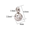 Silberne Edelstahl-Zwischenperle mit Öse für DIY-Armband und Schmuckherstellung - 6.5x4x2.2mm / Stahlfarbe