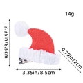 Pinza para el pelo con gorro de Navidad de lentejuelas rojas y borde de felpa blanca - Estilo de Sombrero Plano
