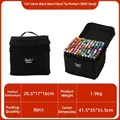 Set de 120 marqueurs d'art à double pointe avec sac noir et base fixe interne - 120 Couleurs (Modèle avec Base)