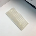Retro cream white acetate hair comb with elegant marble pattern for women hair care - Mermaid White