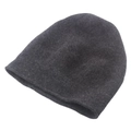 Loose-fit charcoal grey wool knit beanie hat with soft texture for women - 54-60cm / Gray