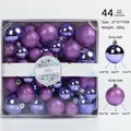 Set of 44 purple Christmas balls in glitter and matte finish, 3-5cm assorted sizes - 44 Pieces / Purple