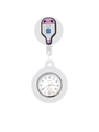 Dettaglio dell'orologio da infermiera in silicone bianco con una simpatica clip a molla - Bianco Termometro