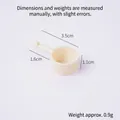 Mini louche à long manche pour maison de poupée en plastique crème avec dimensions - Cuillère à Eau à Manche Long (Petit) / Blanc Cassé