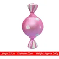 Pink and white polka dot candy cane prop for Christmas decor, 35cm length - 35CM Round Polka Dot Pink White Candy (Single)