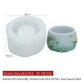 Ocean themed succulent pot silicone mold featuring detailed coral and seashell relief - Ocean Theme Succulent Pot ZW-218