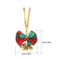5cm rot-grüne Schottenkaro Weihnachtsschleife mit Stechpalmenblättern und goldenen Glocken - Grüne Blätter Stil / Klein