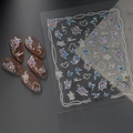 Autocollants 3D pour ongles avec motifs de fleurs violettes et bleues pour manucure - Style Floral en Relief 5D (CO-175)