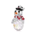 925 sterling silver snowman charm with faceted crystal ball and red scarf detail - Crystal Snowman (SCC3208)