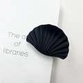 Fashionable black matte scallop hair claw clip with elegant shell texture for women - Rubber Paint Black