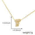 Golden letter F pendant necklace with cubic zirconia inlay and O-chain for women - Gold Letter-F
