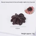 Brown flower-shaped artificial cookie keychain accessory 4.5cm faux food pendant - Deep Coffee Flower Cookie - No Ring