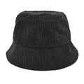 Dettaglio della trama in velluto a coste nero e cuciture rifinite del cappello - M (56-58cm) / Nero