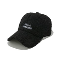 Berretto da baseball nero in sherpa con ricamo HELLO WEEKEND per l'inverno - M (56-58cm) / Nero