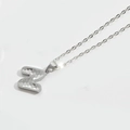 Minimalist silver chain necklace featuring a polished letter N initial pendant - Letter N / Silver