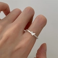 Minimalist 925 sterling silver ring with heart pattern band and crystal butterfly accent - JZ0645-Heart Butterfly