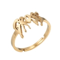 Anello aperto gotico in acciaio inossidabile dorato con scritta Grateful - Lettera GROSS (Design GRATEFUL) / Oro