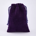 Deep purple velvet jewelry drawstring pouch for storage and gift packaging - Purple