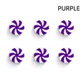 Set of 6 purple and white spiral peppermint swirl lollipop Christmas ornaments - Purple