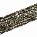Fili di perline in pirite naturale irregolare con finitura oro metallizzato per gioielli - Pepita irregolare / Larghezza 4-6mm