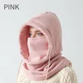 Γυναικεία ροζ θερμική μάσκα fleece με περιλαίμιο για σκι και ποδηλασία τον χειμώνα - Ένα μέγεθος / DT109-Ροζ (Double Layer Polar Fleece)