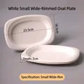 Oval white biodegradable sugarcane pulp plate, 23.5x16.5x2cm eco-friendly disposable tray - Small Oval Plate Thickened / White