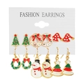Christmas earring set with snowflake, reindeer and tree motifs on a display card - Christmas Earring Set (HS503-6)