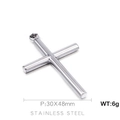 Polished silver stainless steel cross pendant, size 30x48mm for punk hip-hop style - Style 1 Cross (KLJ446-Z)