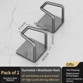 2er-Set Edelstahl-Waschbeckenhaken in Gunmetal-Grau mit präzisen Maßangaben - 2 Stück/Set / Rotguss