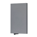 Macro view of the grey RFID blocking aluminum card holder with automatic pop-up mechanism - Light Gray
