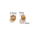 Golden 5.8mm round stainless steel bead with sparkling zircon inlay for DIY necklaces - Champagne