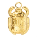 Ciondolo scarabeo egizio minimalista in acciaio inossidabile 304 placcato oro 18k inciso - Oro