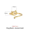 Montatura per anello gatto in argento 925 dorato opaco per pietre da 5x7mm - Oro Antico (Pietra 5*7mm)