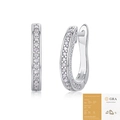 U-shaped 925 sterling silver moissanite hoop earrings with a GRA certificate - E13183 U-Shaped-96 Moissanites-With GRA Certificate