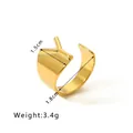 Minimalist 18k gold plated stainless steel open ring featuring a hollow letter Y design - Letter Y
