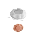 Stampo in silicone a forma di petalo con vassoio in argilla finito e dimensioni mostrate - Sottobicchiere di Loto Piccolo
