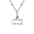 Minimalist stainless steel Aquarius zodiac sign pendant necklace in elegant silver finish - Aquarius / 1 Piece / Steel