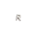 Close-up of polished silver stainless steel letter R pendant bead for DIY jewelry - Letter R Silver Color