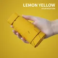 Mini portable folding lemon yellow umbrella with black glue coating for sun protection - Yellow (Cloth Cover)