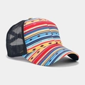Detail of bohemian striped baseball cap with breathable mesh back and ethnic patterns - Style 30-Bohemian Stripes