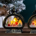 Vintage Bronze Weihnachts-LED-Laterne mit Weihnachtsmann- und Schneemannmotiven - Bronze - Weihnachtsmann
