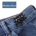 Adjustable obsidian black bear waist buckles for jeans tightening on blue denim pants - Small / Obsidian Black
