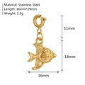 Golden fish shaped stainless steel pendant with 18K vacuum plating for DIY jewelry - Goldfish Pendant