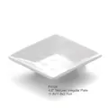 White 4.8 inch square melamine dish with hammered texture and irregular edges - 4.8 Inch Textured Irregular Plate