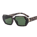 Irregular small frame sunglasses in retro leopard pattern with dark green lenses - C4 Leopard Frame G15 Lens