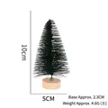 Mini 10cm dark green artificial Christmas tree with wood base for tabletop decor - 10CM Dark Green Christmas Tree