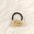 Lava texture gold alloy hollow hair tie with high elasticity black rubber band accessory - Gold Twisted Liquid Texture 5cm