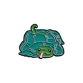 Broche serpent en émail vert avec écharpe rayée verte et blanche pour foulards - Style Serpent à Écharpe Verte (QHXZ447)