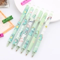 Set of 6 retractable gel pens with cute mint green cartoon dinosaur patterns - 0.5mm-Single Price / Dinosaur Style